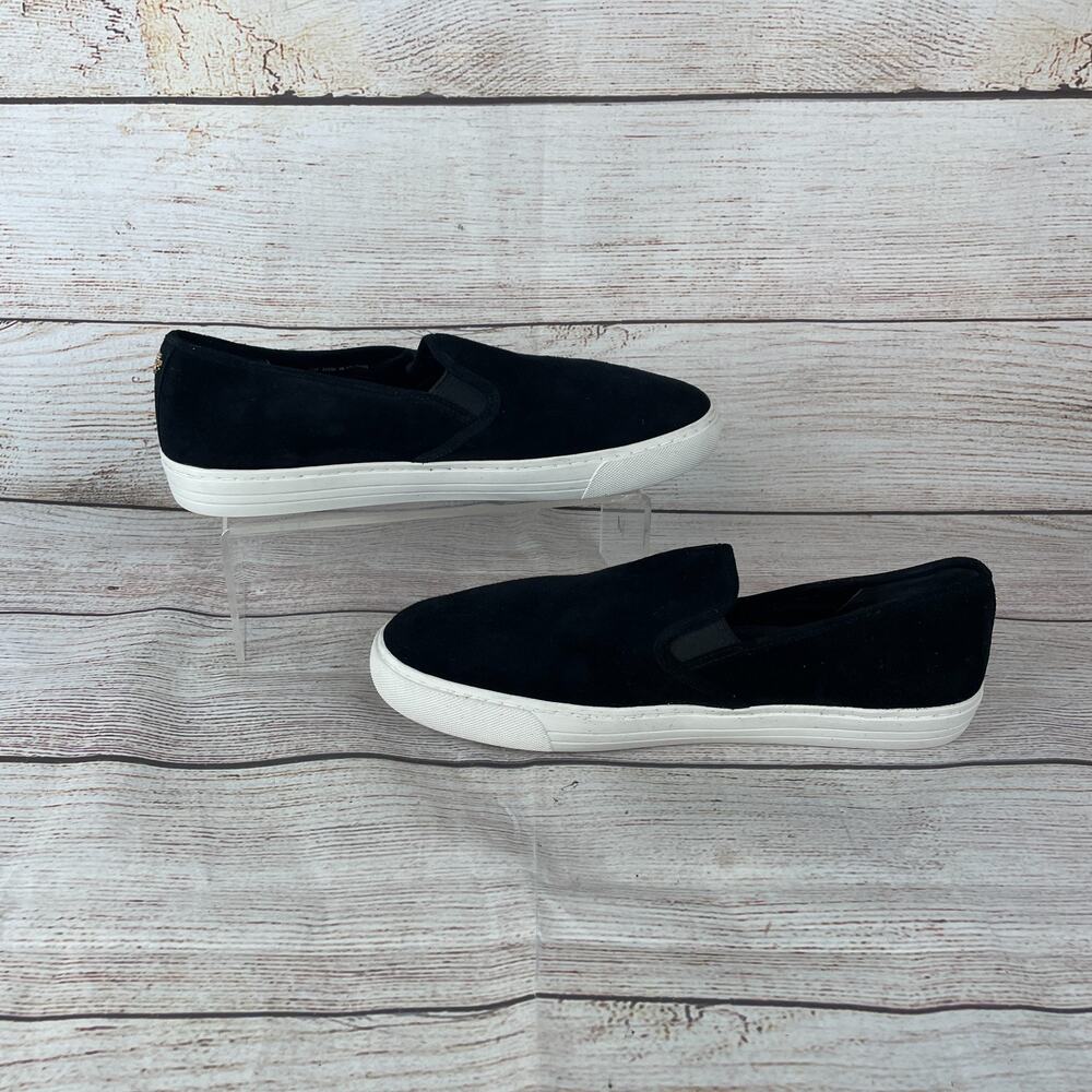 Tory Burch Jesse Slip On Womens Sz 11M Sneakers Black Suede Gold Logo - Picture 2 of 10